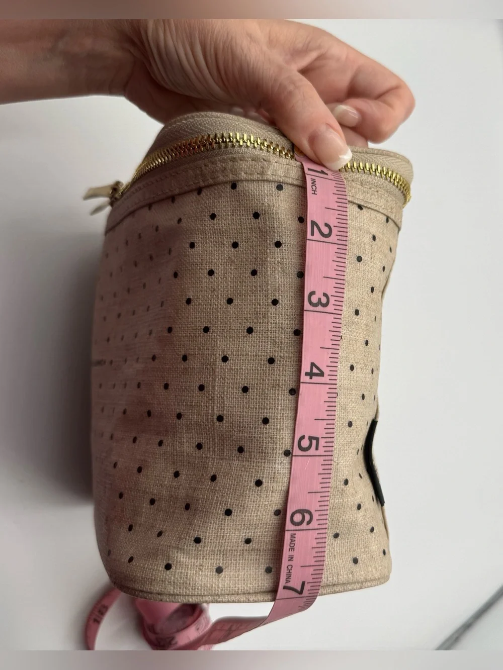Kate Spade New York Out to Lunch insulated Tote Bag Deco Dots Beige /Black